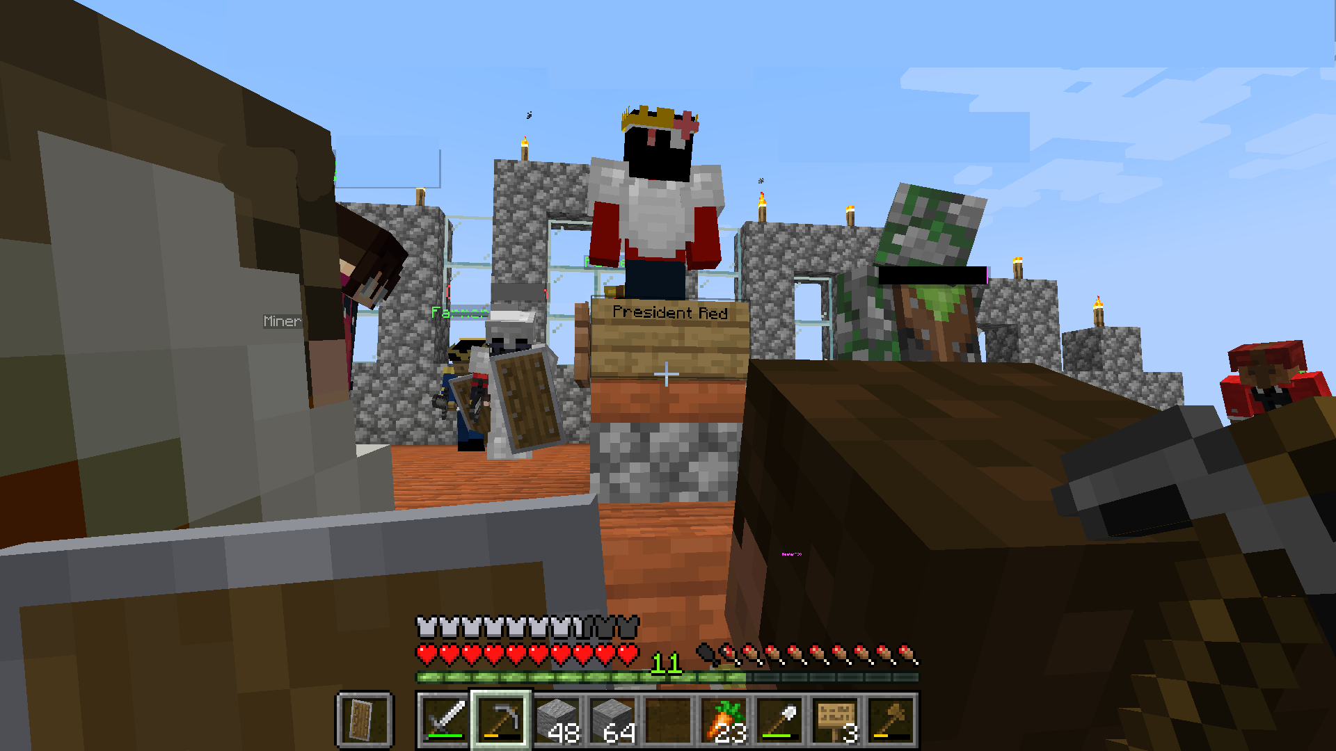 (The below image depicts a speech given by Mayor Red during Session 4 at the first version of the Town Square, built by Architect)